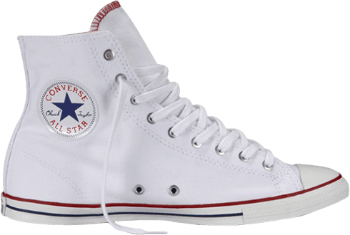 Converse Chuck Taylor Hi Top Fancy Optic White - Original White High Converse (490x330), Png Download