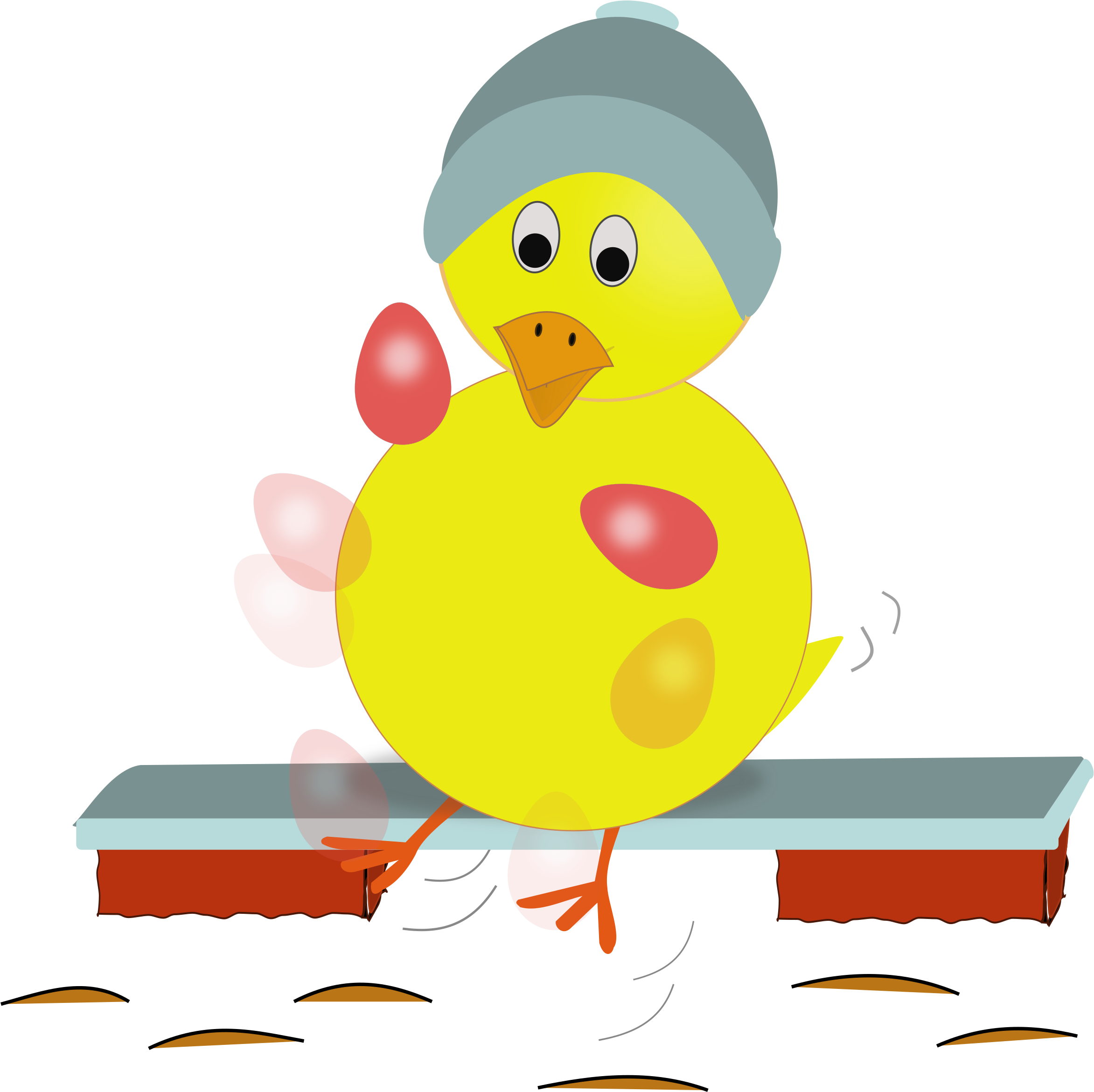 Easter Chick Kicking Eggs Svg Clip Arts 600 X 599 Px (600x599), Png Download