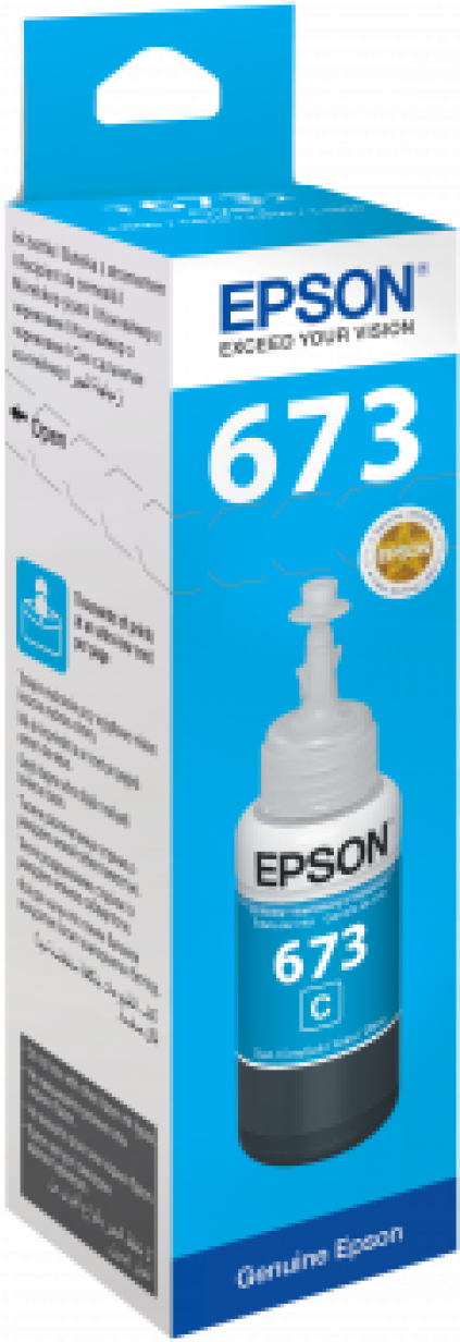 Epson T6732 Cyan Ink Bottle 70ml C13t67324a - Epson T6732 (1000x1231), Png Download