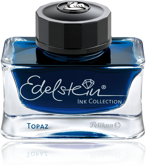 Edelstein® Ink Topaz - Edelstein Ink 50ml Topaz Blue By Pelikan (1780x560), Png Download