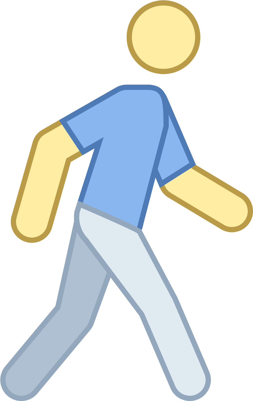 This Icon Is Like A Three Dimension Stick Person - Blue Walking Man Icon (1600x1600), Png Download