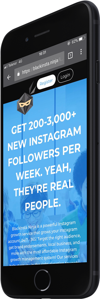 Blackinsta Ninja Is A Powerful Instagram Growth Service - Smartphone (516x1012), Png Download