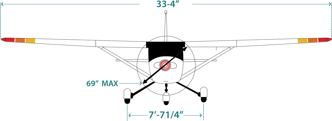 Cessna 152 - Cessna 172 Front View (1170x608), Png Download
