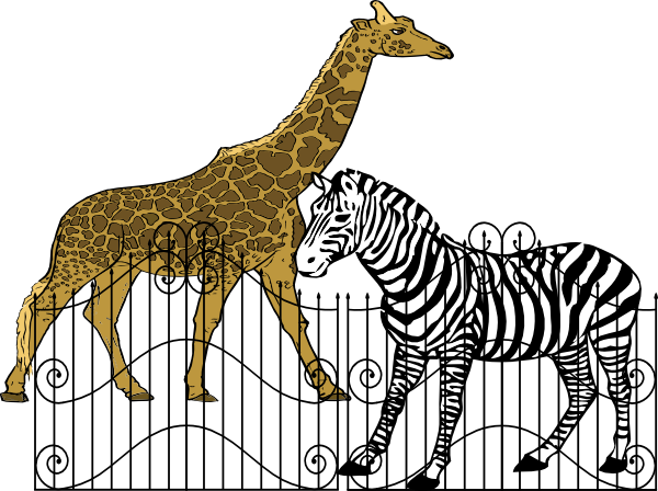 Animals In Zoos Clipart (600x448), Png Download