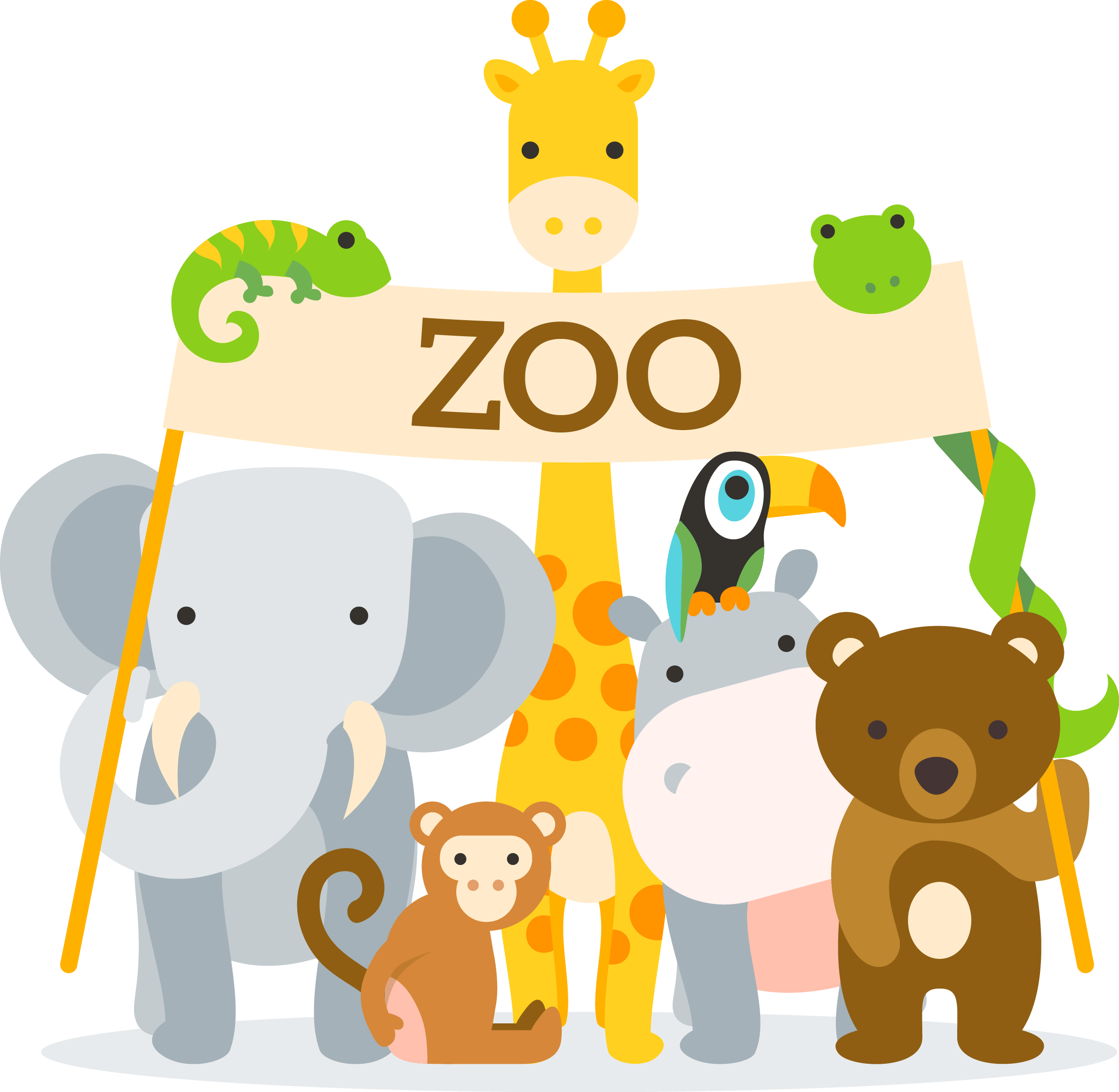 Cartoon Animal Zoo - Zoo Png (2379x2323), Png Download