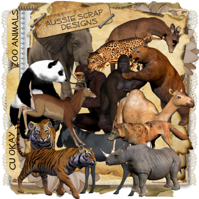 Pictures Of Zoo Animals - Christmas (400x400), Png Download