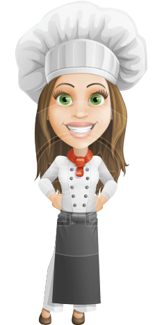 Monique Voilà Monique Voilà - Female Chef Cartoon Png (322x464), Png Download