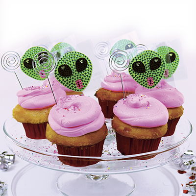 Alien 6pack Cupcake Party Favor Rhinestone Sticker - Cupcake (400x400), Png Download