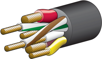 Brown, Red Electrical Wires Nice 7 Core, Mulitcore - Electrical Wiring (409x339), Png Download
