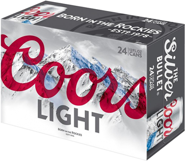 Zoom - Coors Light 24 Pack Cans (650x650), Png Download
