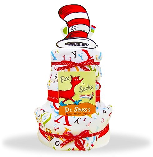Seussical 3-tiered Diaper Cake - Fox In Socks: Dr. Seuss's Book Of Tongue Tanglers (500x500), Png Download