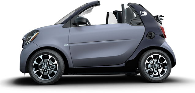 2017 Smart Fortwo Electric Drive Cabrio - Smart Fortwo Coupe 2018 (636x344), Png Download