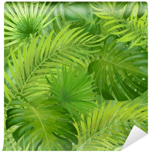 Tropical Palm Leaves, Jungle Leaf Seamless Vector Floral - Liście Dzungla (400x400), Png Download