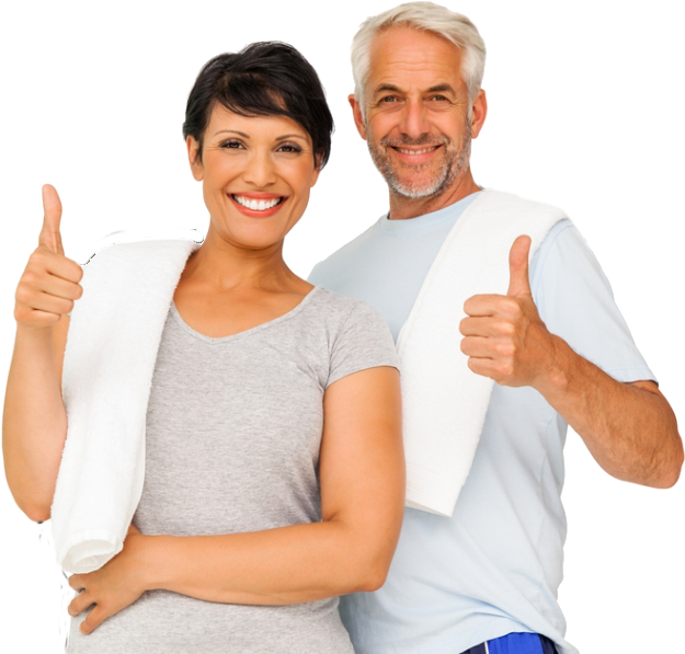 Middle Age Fitness Couple (645x620), Png Download
