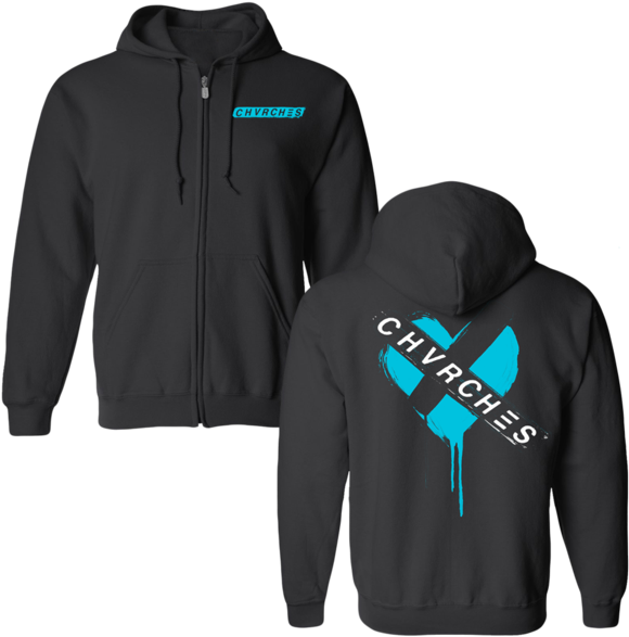 Painted Black Heart Zip-up Hoodie - Gsg 9 Hoodie (600x600), Png Download
