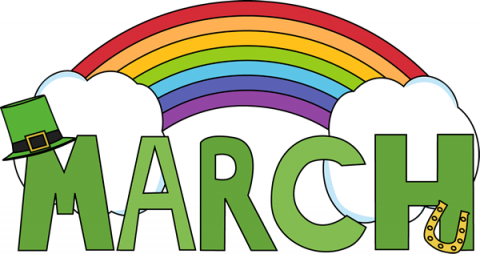 Month Of March Saint Patricks Luck - March Month Clip Art (480x254), Png Download