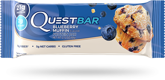 Blueberry Muffin In Stock - Quest Bar Blueberry Muffin Nutrition (573x287), Png Download