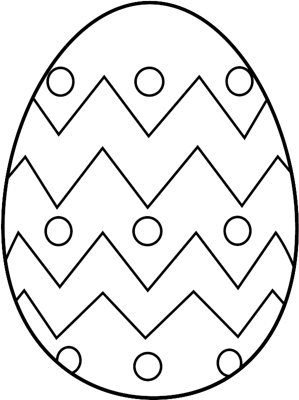 Easter Egg Clip Art Free Coloring Pages - Easter Eggs To Colour (640x791), Png Download