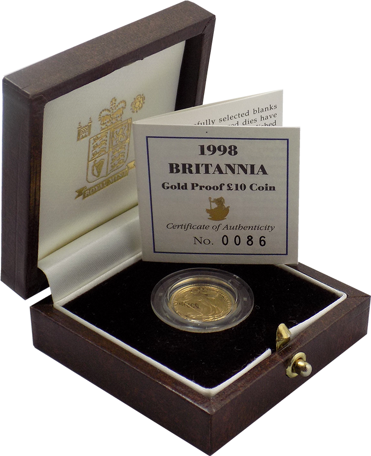 Pre-owned 1998 Uk Britannia 1/10oz Proof Gold Coin - Antique (900x900), Png Download