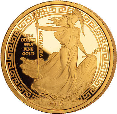 2018 1 Oz Gold Oriental Britannia Obverse - Britannia (406x387), Png Download