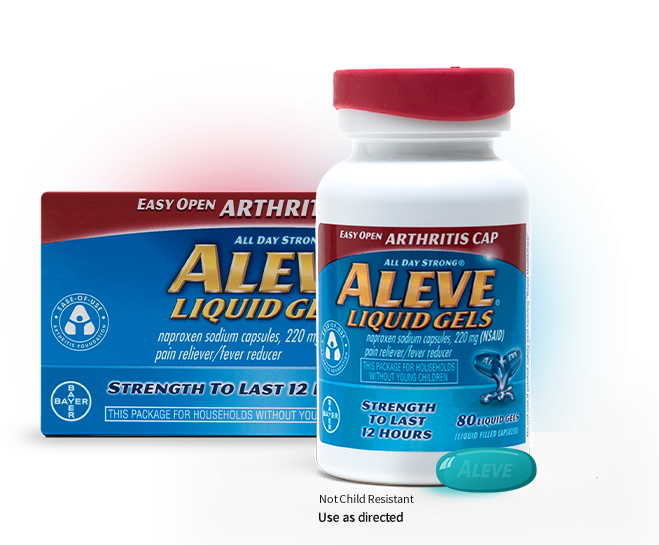 Aleve Liquid Gels Available In An Easy Open Arthritis - Aleve Liquid Gels Arthritis (685x544), Png Download