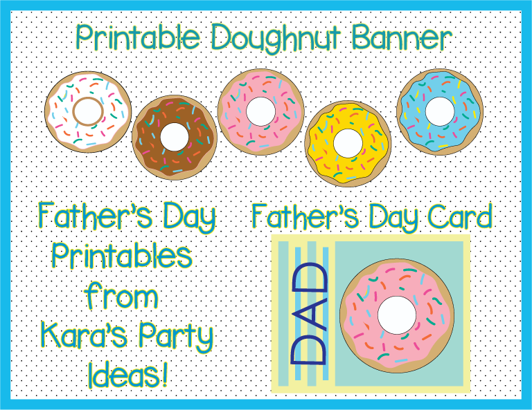 Father's Day Roundup Free Printables - Donut Banner Printable (768x593), Png Download