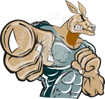 Mean Kangaroo Clipart (361x341), Png Download