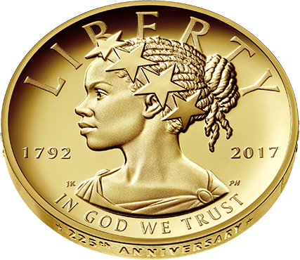 2017 American Liberty 225th Anniversary Gold Coin Obverse - Gold American Liberty Coin 225th Anniversary (427x370), Png Download