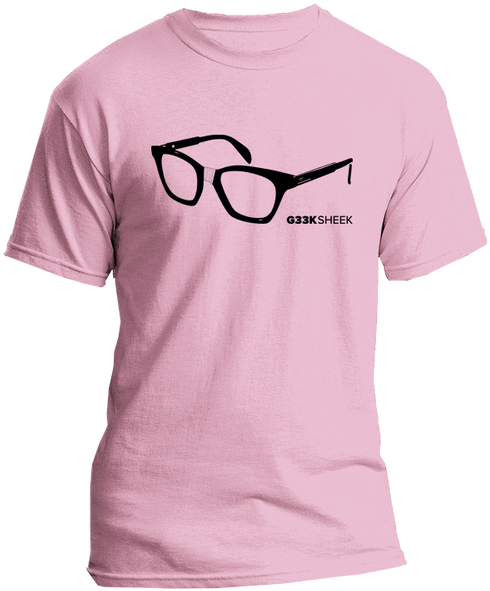 Geek Glasses Black Art, Pink Shirt - Hashtag #outnumbered Tshirt For Dads Of Twins (498x599), Png Download