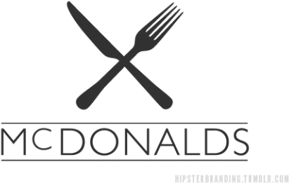 Mcdonalds Logo Transparent Tumblr Download - Logo Design Food Hipster (480x288), Png Download