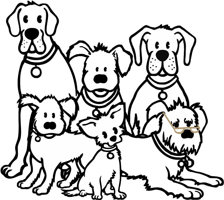 £3 - 25 Pluspng - Com - Group Of Dogs Png Black And - Barking Heads (800x800), Png Download