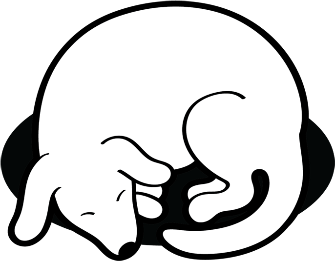 Dog Sleeping Clipart Black And White - Dog (800x600), Png Download