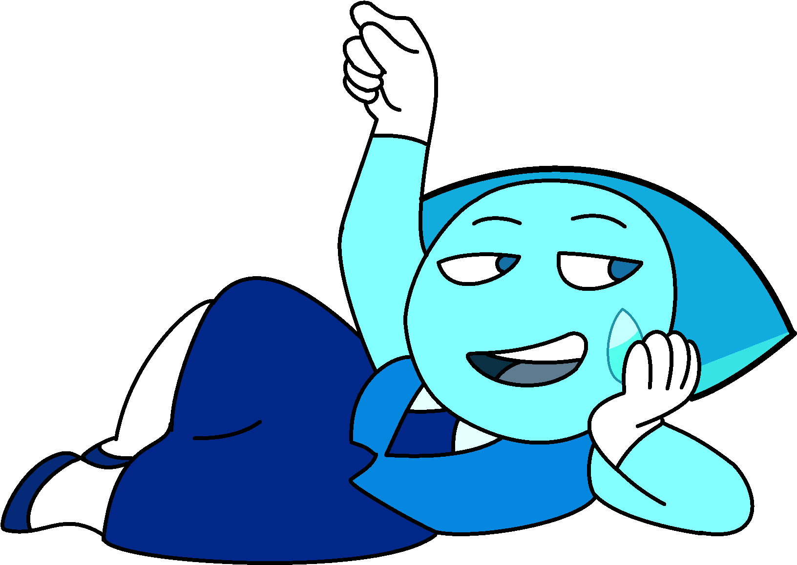 Aqua-marine Lying Down - Cartoon (1697x1413), Png Download