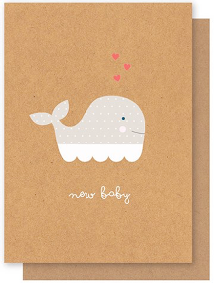 Elly Oak Card -new Baby Whale - Whales (800x801), Png Download