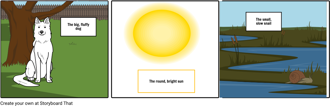 Coordinate Adjectives - Storyboard (1164x385), Png Download