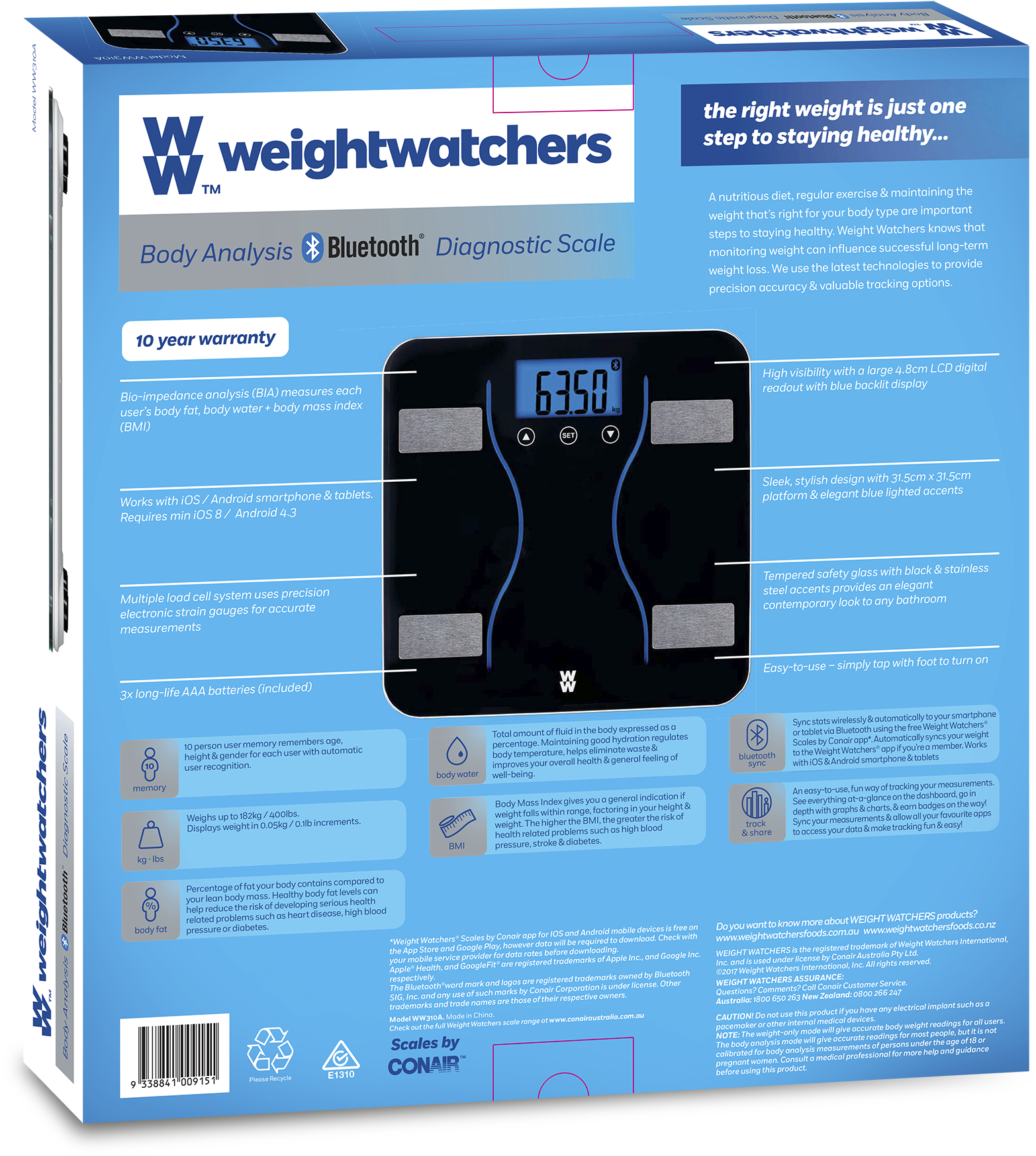 Take Control Of Your Health & Get Set For Success With - Weight Watchers - Ww910a - Body Balance Bluetooth Diagnostic (1772x1993), Png Download