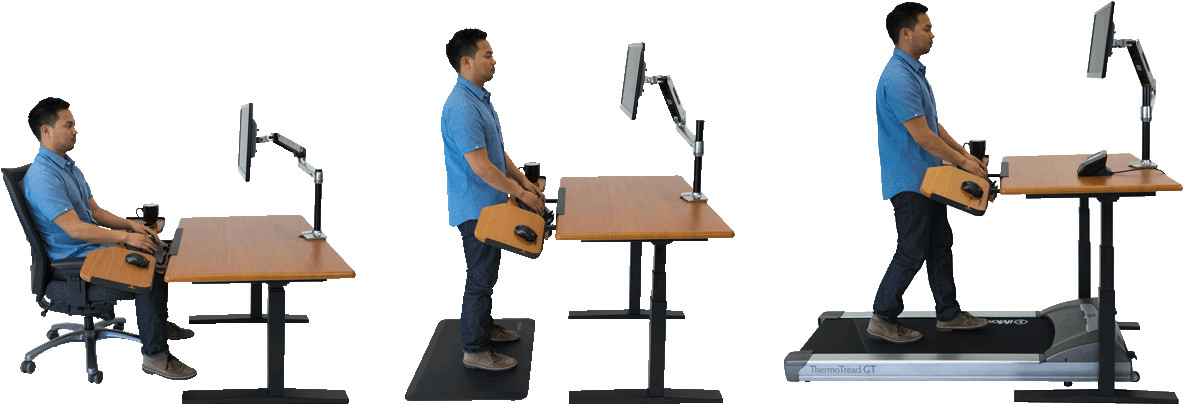 Evolution Edgar - Standing Desk With Keyboard Drawer (1200x418), Png Download
