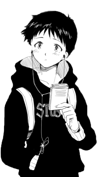 Lacey-lamb - Transparent Anime Boy Black And White (375x600), Png Download