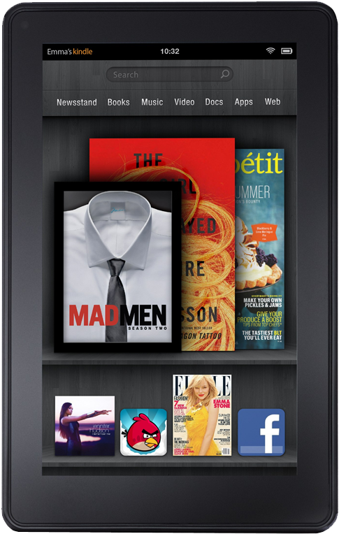 Amazon Kindle Fire - Amazon Kindle Fire Tablet (500x1000), Png Download