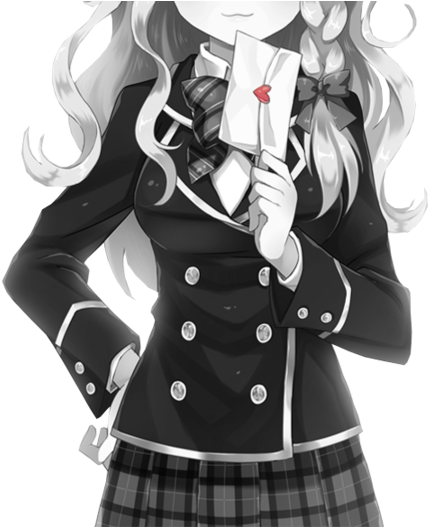 Anime Image - Black And White Anime Render (500x526), Png Download