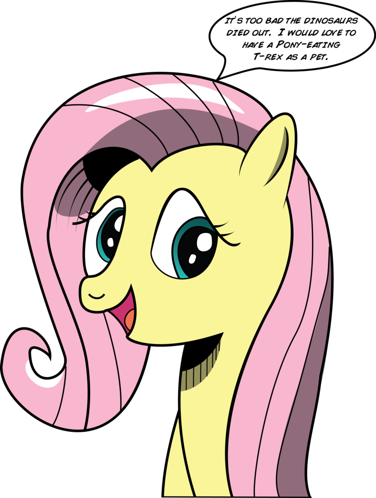 Saburodaimando, Dinosaurs, Fluttershy, Safe, Tempting - Fluttershy (772x1024), Png Download