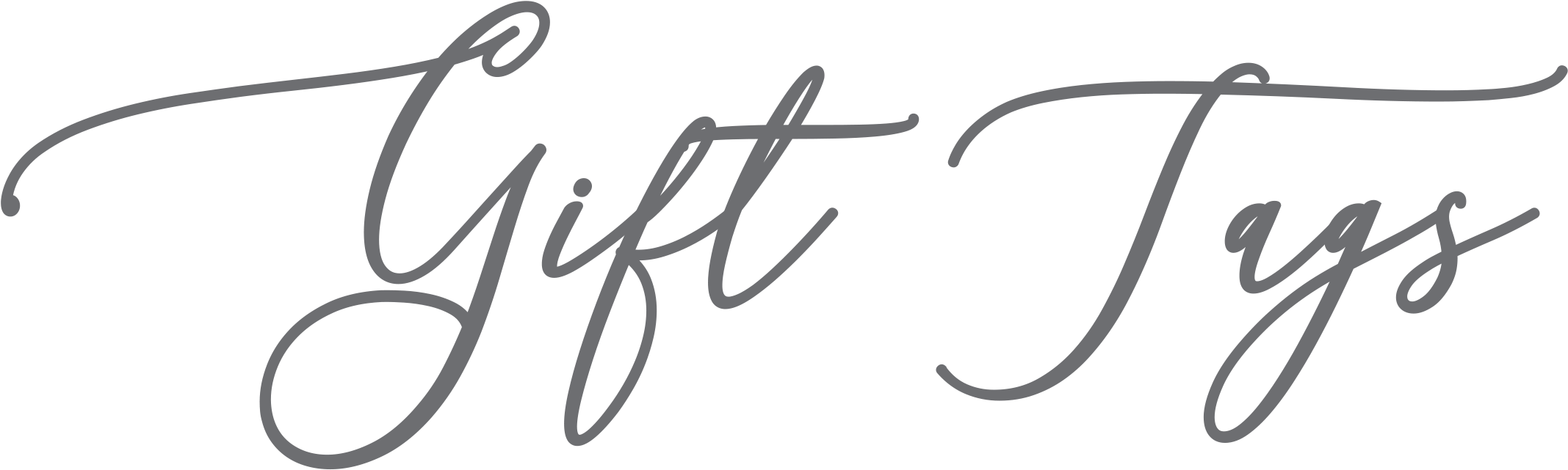 Printable Holiday Gift Tags - Calligraphy (2247x757), Png Download