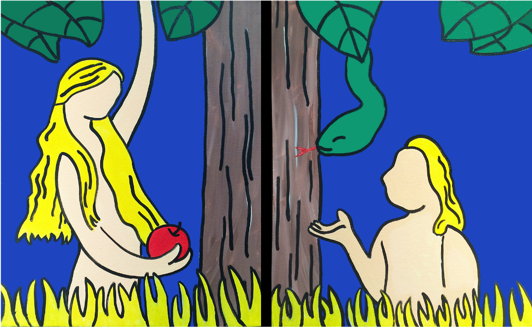 “adam & Eve”- 2 Canvases - Visual Arts (1080x864), Png Download
