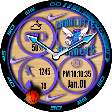 Charlotte Hornets Nba Retro Preview (360x360), Png Download