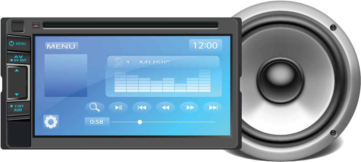 Car Video Players - Loudspeaker (1280x645), Png Download