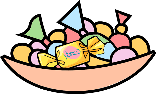 Halloween Candy Border Clip Art - Bowl Of Candy Clipart (600x364), Png Download