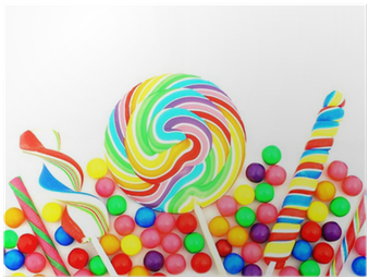 Colorful Assortment Of Candy Forming A Border Over - Candy Corner (400x400), Png Download