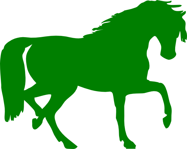 This Free Clip Arts Design Of Green Horse - Horse Silhouette Clip Art (600x481), Png Download