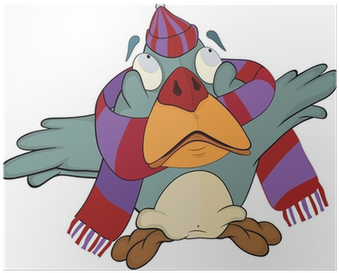 Baby Bird, Sparrow In A Cap And A Scarf - Scarf (400x400), Png Download