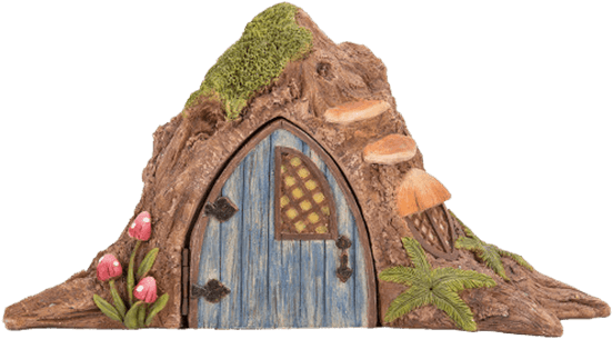 Tree Trunk Fairy House Garden Statue - Fairy Tree Trunk House (555x555), Png Download